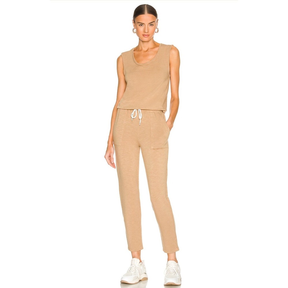 Monrow Supersoft Jumpsuit With Pockets Camel Size M